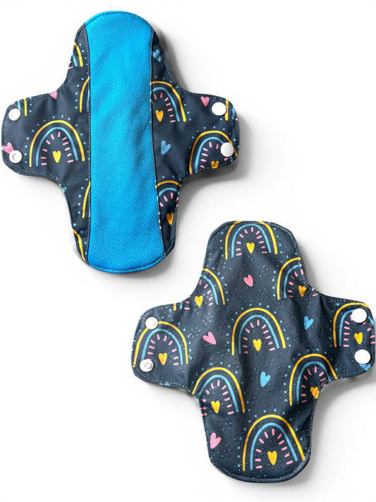 Rainbow Hearts - Medium (Reusable) Cloth Pad | Forrest Echo