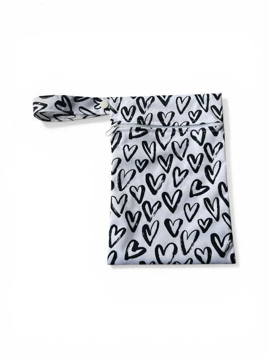 Black Hearts - Mini Wet Bag (Reusable Storage) | Soft Launch
