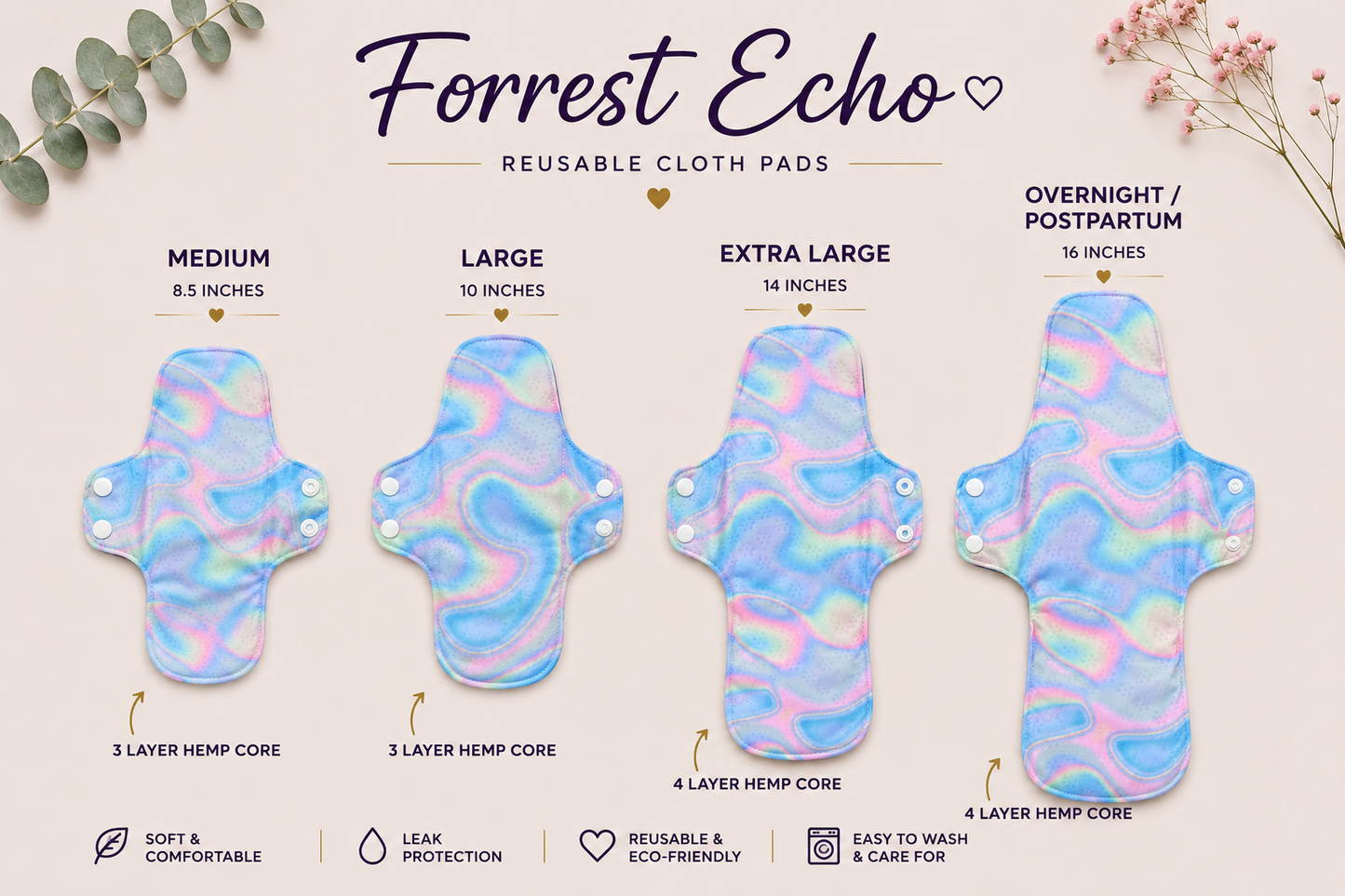 Holographic - X-Large (Reusable) Cloth Pad | Forrest Echo